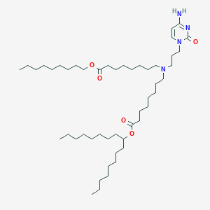molecular formula C49H92N4O5 B13357386 Heptadecan-9-yl 8-((3-(4-amino-2-oxopyrimidin-1(2H)-yl)propyl)(8-(nonyloxy)-8-oxooctyl)amino)octanoate 