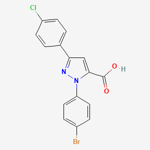 molecular formula C16H10BrClN2O2 B1335749 1-(4-bromophenyl)-3-(4-chlorophenyl)-1H-pyrazole-5-carboxylic acid CAS No. 618102-43-5
