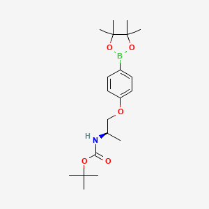 molecular formula C20H32BNO5 B13357644 tert-Butyl (R)-(1-(4-(4,4,5,5-tetramethyl-1,3,2-dioxaborolan-2-yl)phenoxy)propan-2-yl)carbamate 