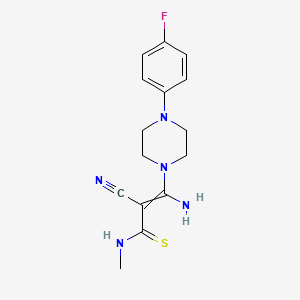 molecular formula C15H18FN5S B1335781 3-amino-2-cyano-3-[4-(4-fluorophenyl)piperazin-1-yl]-N-methylprop-2-enethioamide 