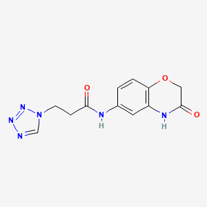 molecular formula C12H12N6O3 B13357881 N-(3-oxo-3,4-dihydro-2H-1,4-benzoxazin-6-yl)-3-(1H-tetraazol-1-yl)propanamide 