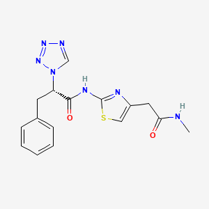 molecular formula C16H17N7O2S B13358025 N-{4-[2-(methylamino)-2-oxoethyl]-1,3-thiazol-2-yl}-3-phenyl-2-(1H-tetraazol-1-yl)propanamide 