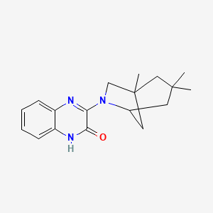 molecular formula C18H23N3O B1335812 3-{1,3,3-Trimethyl-6-azabicyclo[3.2.1]octan-6-yl}-1,2-dihydroquinoxalin-2-one 