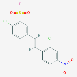 molecular formula C14H8Cl2FNO4S B13358626 2-Chloro-5-(2-chloro-4-nitrostyryl)benzene-1-sulfonyl fluoride CAS No. 31368-22-6