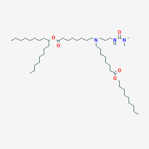 molecular formula C48H95N3O5 B13358709 Heptadecan-9-yl 8-((3-(3,3-dimethylureido)propyl)(8-(nonyloxy)-8-oxooctyl)amino)octanoate 