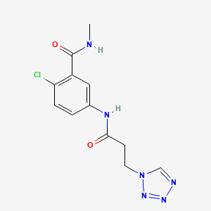 molecular formula C12H13ClN6O2 B13358827 2-chloro-N-methyl-5-{[3-(1H-tetraazol-1-yl)propanoyl]amino}benzamide 