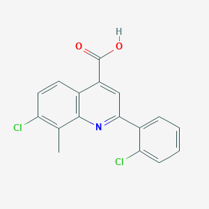 molecular formula C17H11Cl2NO2 B1335924 7-氯-2-(2-氯苯基)-8-甲基喹啉-4-羧酸 CAS No. 725221-35-2