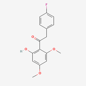 molecular formula C16H15FO4 B1335927 2-(4-Fluorophenyl)-1-(2-hydroxy-4,6-dimethoxyphenyl)ethanone CAS No. 477334-59-1