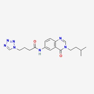 molecular formula C18H23N7O2 B13359744 N-(3-isopentyl-4-oxo-3,4-dihydro-6-quinazolinyl)-4-(1H-tetraazol-1-yl)butanamide 