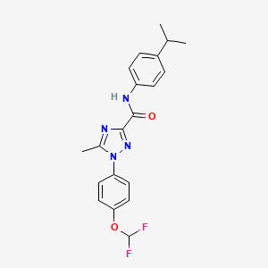 molecular formula C20H20F2N4O2 B13359792 1-[4-(difluoromethoxy)phenyl]-N-(4-isopropylphenyl)-5-methyl-1H-1,2,4-triazole-3-carboxamide 