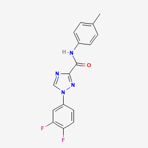 molecular formula C16H12F2N4O B13359856 1-(3,4-difluorophenyl)-N-(4-methylphenyl)-1H-1,2,4-triazole-3-carboxamide 