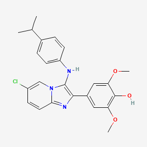 molecular formula C24H24ClN3O3 B13359874 4-[6-Chloro-3-(4-isopropylanilino)imidazo[1,2-a]pyridin-2-yl]-2,6-dimethoxyphenol 