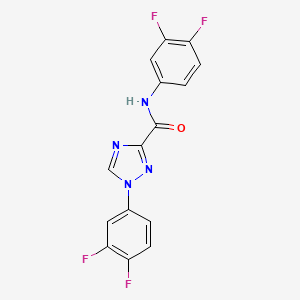 molecular formula C15H8F4N4O B13359938 N,1-bis(3,4-difluorophenyl)-1H-1,2,4-triazole-3-carboxamide 