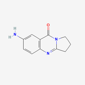 molecular formula C11H11N3O B1335997 7-Amino-1H,2H,3H,9H-pyrrolo[2,1-B]quinazolin-9-one CAS No. 55727-53-2