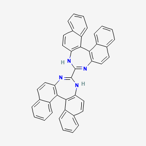 molecular formula C42H26N4 B13360045 13-(12,14-diazapentacyclo[13.8.0.02,11.03,8.018,23]tricosa-1(15),2(11),3,5,7,9,12,16,18,20,22-undecaen-13-yl)-12,14-diazapentacyclo[13.8.0.02,11.03,8.018,23]tricosa-1(15),2(11),3,5,7,9,12,16,18,20,22-undecaene 