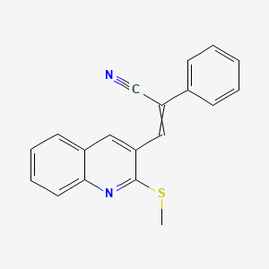 molecular formula C19H14N2S B1336030 3-(2-Methylsulfanylquinolin-3-yl)-2-phenylprop-2-enenitrile 