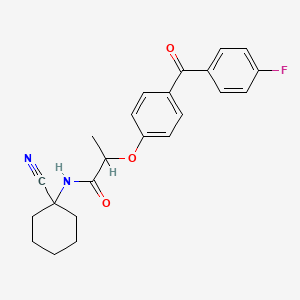 molecular formula C23H23FN2O3 B13360355 N-(1-Cyanocyclohexyl)-2-(4-(4-fluorobenzoyl)phenoxy)propanamide 