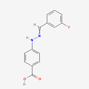 molecular formula C14H11FN2O2 B1336037 4-[2-[(3-fluorophenyl)methylidene]hydrazinyl]benzoic Acid 
