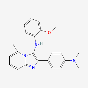 molecular formula C23H24N4O B13360401 N-{2-[4-(dimethylamino)phenyl]-5-methylimidazo[1,2-a]pyridin-3-yl}-N-(2-methoxyphenyl)amine 
