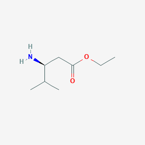 molecular formula C8H17NO2 B133605 (S)-3-Amino-4-methylpentanoic acid ethyl ester CAS No. 142342-78-7