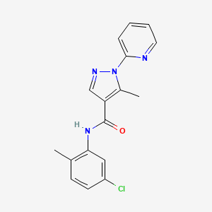molecular formula C17H15ClN4O B13360575 N-(5-chloro-2-methylphenyl)-5-methyl-1-(2-pyridinyl)-1H-pyrazole-4-carboxamide 