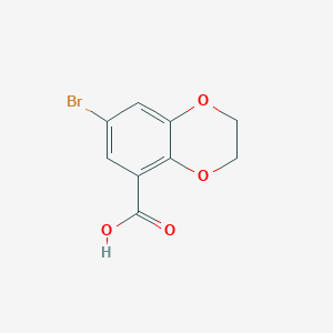 molecular formula C9H7BrO4 B1336058 7-Bromo-2,3-dihydrobenzo[b][1,4]dioxine-5-carboxylic acid CAS No. 16081-71-3