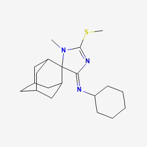 molecular formula C20H31N3S B13360615 N-[1'-methyl-2'-(methylsulfanyl)-1',4'dihydrospiro(adamantane-2,5'-imidazole)-4'-ylidene]cyclohexanamine 