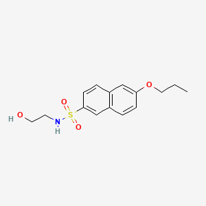 molecular formula C15H19NO4S B13360739 N-(2-hydroxyethyl)-6-propoxy-2-naphthalenesulfonamide 