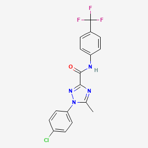 molecular formula C17H12ClF3N4O B13360863 1-(4-chlorophenyl)-5-methyl-N-[4-(trifluoromethyl)phenyl]-1H-1,2,4-triazole-3-carboxamide 