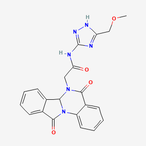 molecular formula C21H18N6O4 B13360958 2-(5,11-dioxo-6a,11-dihydroisoindolo[2,1-a]quinazolin-6(5H)-yl)-N-[3-(methoxymethyl)-1H-1,2,4-triazol-5-yl]acetamide 