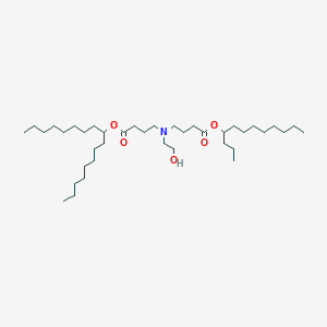 molecular formula C39H77NO5 B13361120 Dodecan-4-yl 4-((4-(heptadecan-9-yloxy)-4-oxobutyl)(2-hydroxyethyl)amino)butanoate 