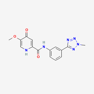 molecular formula C15H14N6O3 B13361141 4-hydroxy-5-methoxy-N-[3-(2-methyl-2H-tetrazol-5-yl)phenyl]pyridine-2-carboxamide 
