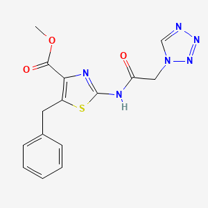 molecular formula C15H14N6O3S B13361292 methyl 5-benzyl-2-[(1H-tetraazol-1-ylacetyl)amino]-1,3-thiazole-4-carboxylate 