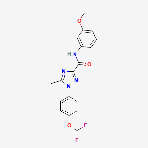 molecular formula C18H16F2N4O3 B13361305 1-[4-(difluoromethoxy)phenyl]-N-(3-methoxyphenyl)-5-methyl-1H-1,2,4-triazole-3-carboxamide 