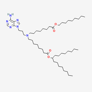 molecular formula C50H92N6O4 B13361367 Heptadecan-9-yl 8-((3-(6-amino-9H-purin-9-yl)propyl)(8-(nonyloxy)-8-oxooctyl)amino)octanoate 