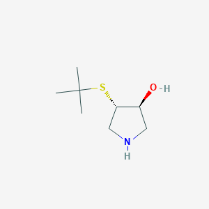 molecular formula C8H17NOS B13361412 (3S,4S)-4-(tert-Butylthio)pyrrolidin-3-ol 