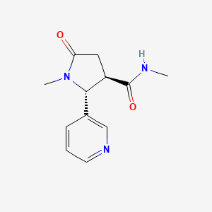molecular formula C12H15N3O2 B13361428 (2R,3R)-N,1-Dimethyl-5-oxo-2-(pyridin-3-yl)pyrrolidine-3-carboxamide 