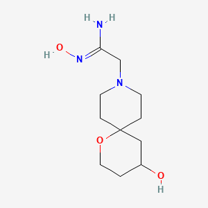 molecular formula C11H21N3O3 B13361437 N'-Hydroxy-2-(4-hydroxy-1-oxa-9-azaspiro[5.5]undecan-9-yl)acetimidamide 