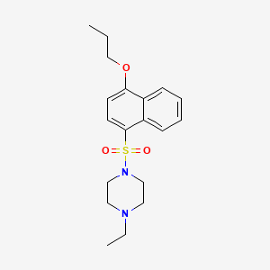 molecular formula C19H26N2O3S B13361576 4-[(4-Ethyl-1-piperazinyl)sulfonyl]-1-naphthyl propyl ether 