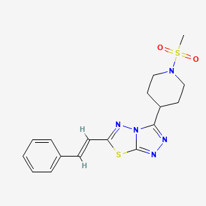 molecular formula C17H19N5O2S2 B13361610 3-[1-(Methylsulfonyl)-4-piperidinyl]-6-(2-phenylvinyl)[1,2,4]triazolo[3,4-b][1,3,4]thiadiazole 
