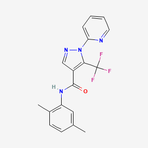 molecular formula C18H15F3N4O B13361666 N-(2,5-dimethylphenyl)-1-(2-pyridinyl)-5-(trifluoromethyl)-1H-pyrazole-4-carboxamide 