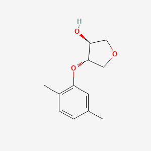 molecular formula C12H16O3 B13361886 Rel-(3S,4S)-4-(2,5-dimethylphenoxy)tetrahydrofuran-3-ol 