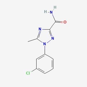 molecular formula C10H9ClN4O B13361898 1-(3-chlorophenyl)-5-methyl-1H-1,2,4-triazole-3-carboxamide 