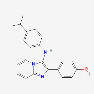molecular formula C22H21N3O B13361912 4-[3-(4-Isopropylanilino)imidazo[1,2-a]pyridin-2-yl]phenol 