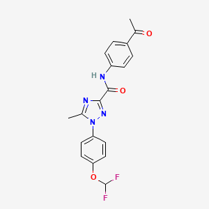 molecular formula C19H16F2N4O3 B13362249 N-(4-acetylphenyl)-1-[4-(difluoromethoxy)phenyl]-5-methyl-1H-1,2,4-triazole-3-carboxamide 