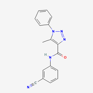 molecular formula C17H13N5O B13362277 N-(3-cyanophenyl)-5-methyl-1-phenyl-1H-1,2,3-triazole-4-carboxamide 