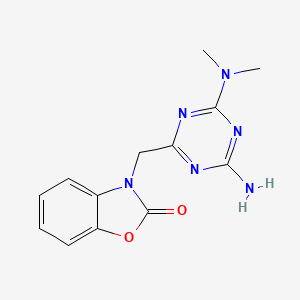molecular formula C13H14N6O2 B1336236 3-{[4-氨基-6-(二甲氨基)-1,3,5-三嗪-2-基]甲基}-1,3-苯并恶唑-2(3H)-酮 CAS No. 903589-48-0