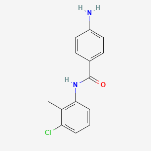 molecular formula C14H13ClN2O B1336250 4-amino-N-(3-chloro-2-methylphenyl)benzamide CAS No. 897595-48-1