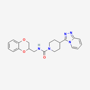 molecular formula C21H23N5O3 B13362581 N-(2,3-dihydro-1,4-benzodioxin-2-ylmethyl)-4-([1,2,4]triazolo[4,3-a]pyridin-3-yl)piperidine-1-carboxamide 