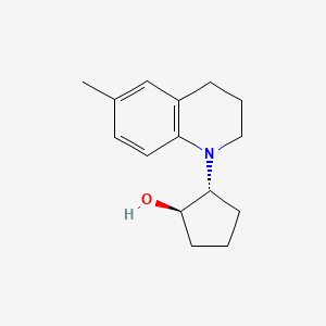 molecular formula C15H21NO B13362619 Rel-(1R,2R)-2-(6-methyl-3,4-dihydroquinolin-1(2H)-yl)cyclopentan-1-ol 